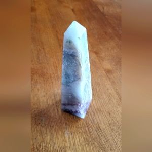 Rainbow fluorite gemstone pyramid natural veining no cracks or chips